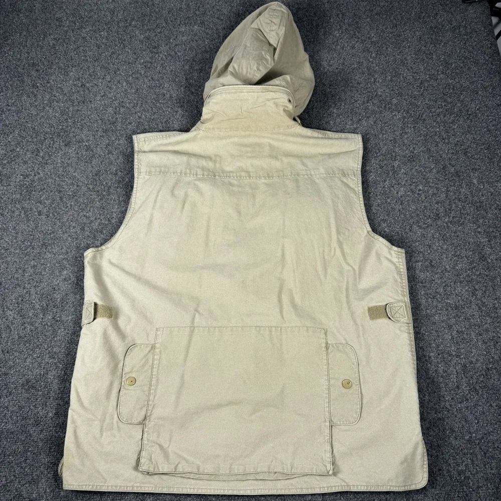 Rare Vintage BANANA REPUBLIC Full Zip Safari Vest Jacket 80s 90s Beige Tan SZ XL